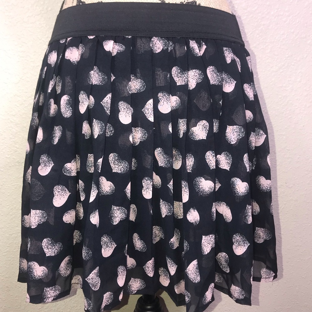 Material Girl Pink Heart Black Skirt Medium